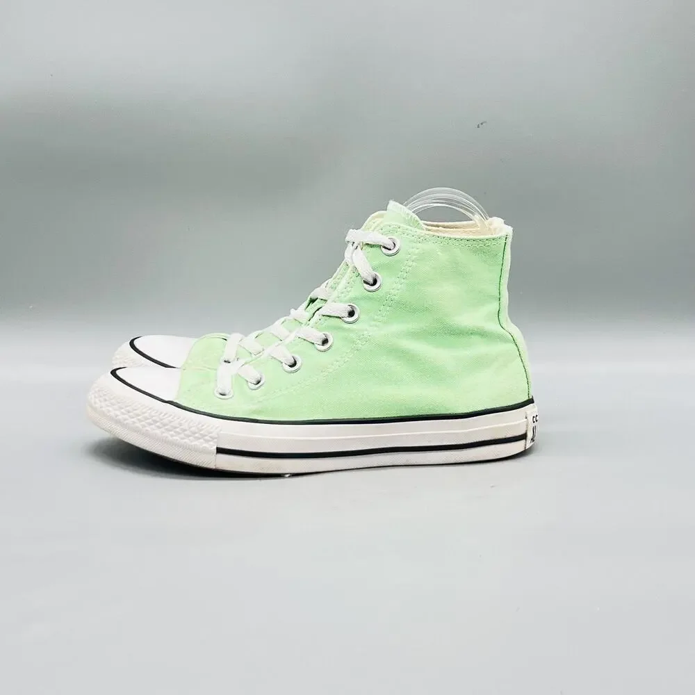 Converse Shoes Womens 7 Green Canvas Chuck Taylor All Star High Sneakers Comfort - Picture 4 of 10